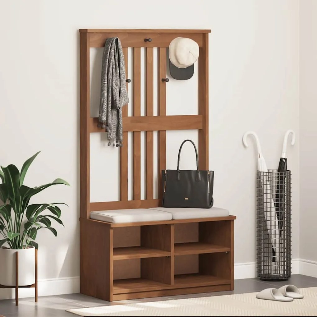 SANDNES tömör fenyőfa előszobafa 87x40x159,5 cm