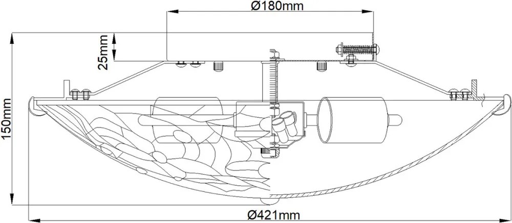 Elstead Lighting VICTORY & HOLMES QZ-VICTORY-SF Plafonlámpa 2x60W/E27