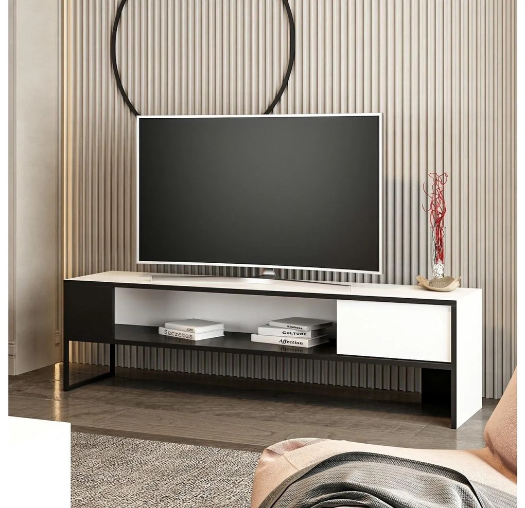 TV asztal/szekrény Bumemu 2 (fehér + fekete) . 1095621