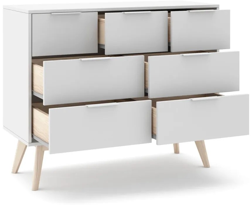 Fehér alacsony komód 120x83 cm Campus – Marckeric