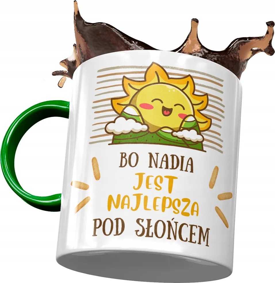 Zöld Bögre Nadia Barátnőknek Ajándék Nyomtatott Fotóval