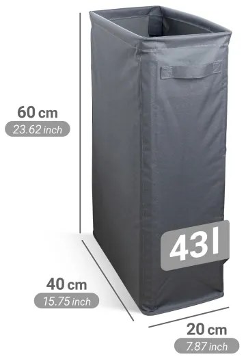 WENKO 71299800 - Szennyeskosár SLIM 20x60 cm antracit