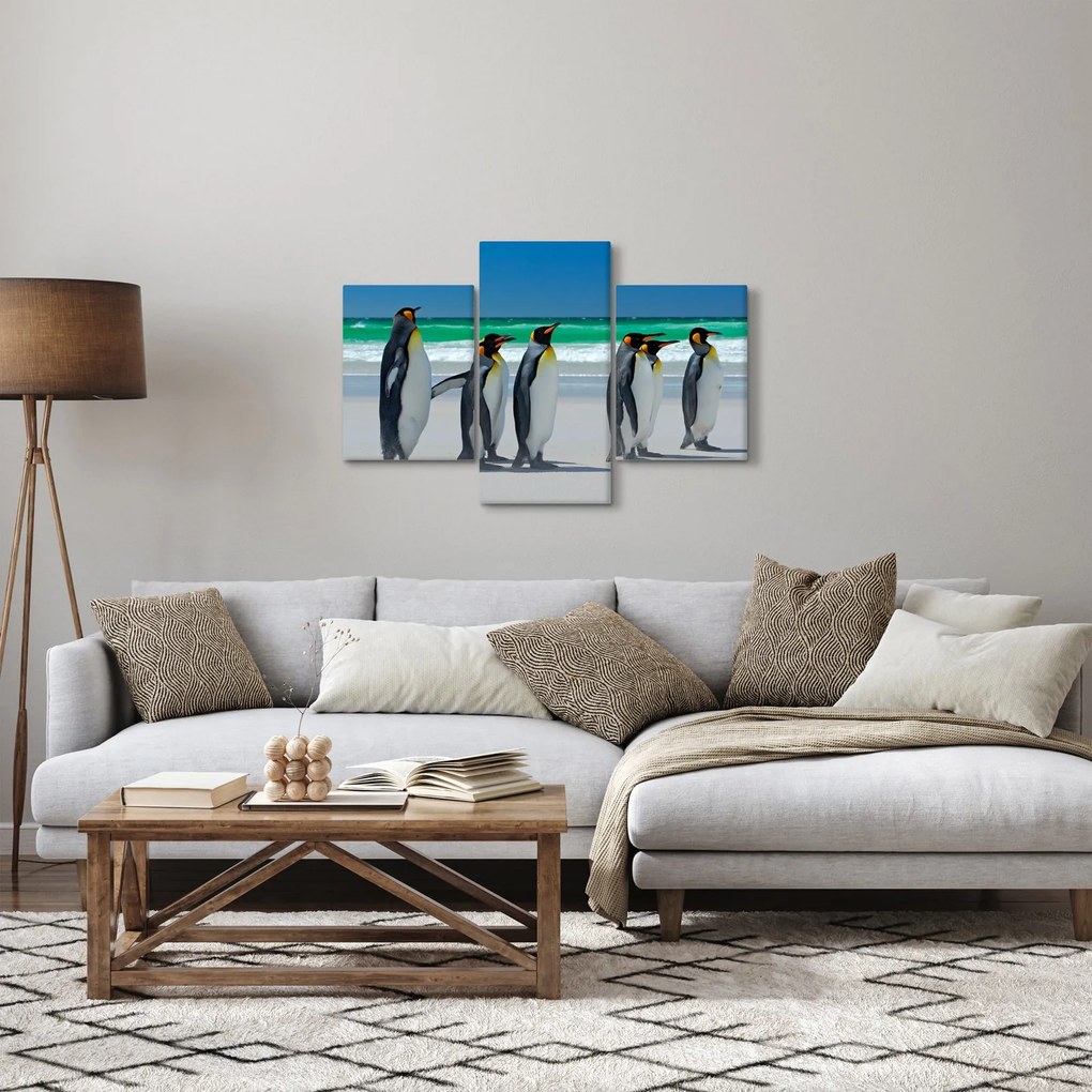 Kép - A Királyi pingvinek csoportja (90x60 cm)