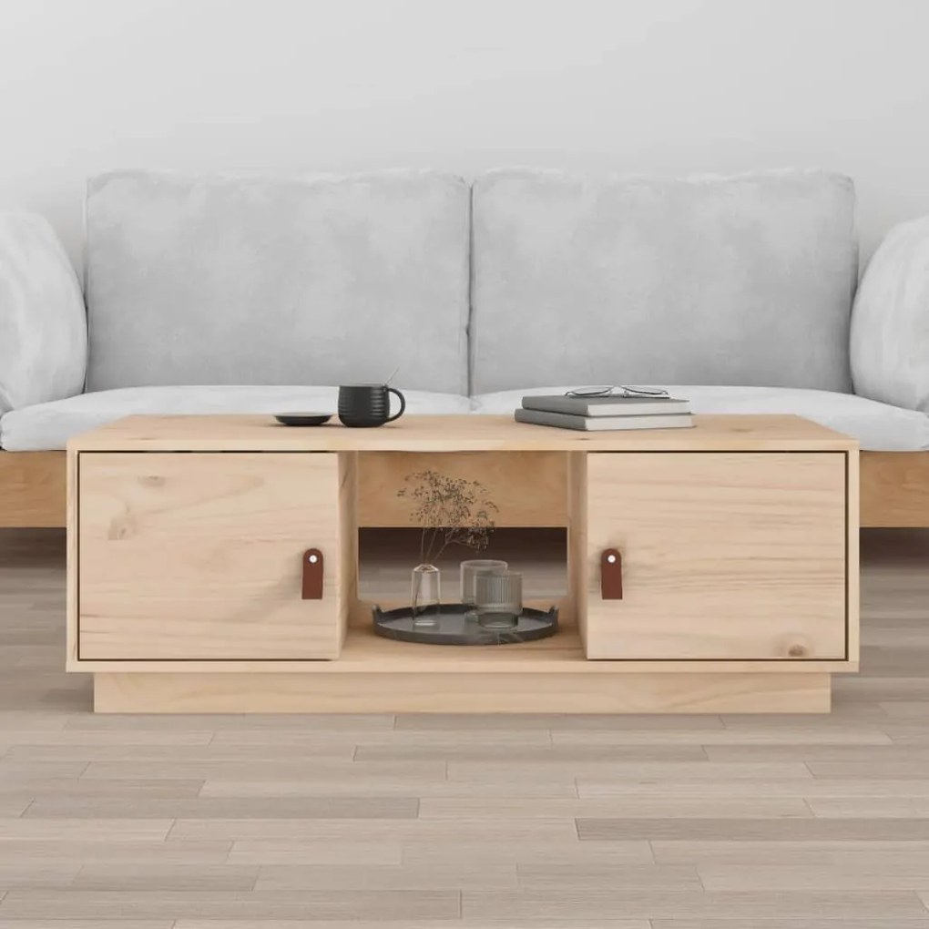 Tömör fenyőfa dohányzóasztal 100x50x35 cm