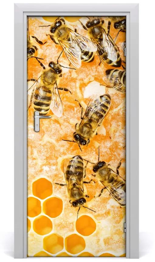 Poszter tapéta ajtóra dolgozó méhek 75x205 cm