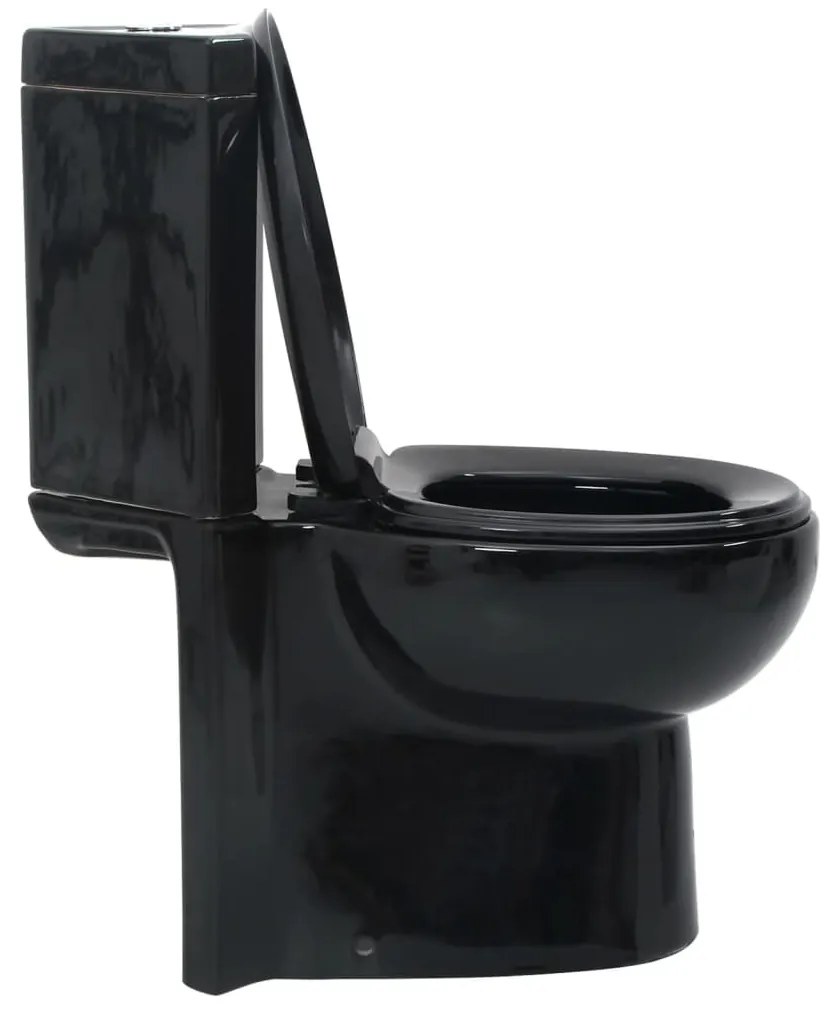 Fekete kerámia fürdőszobai sarok WC