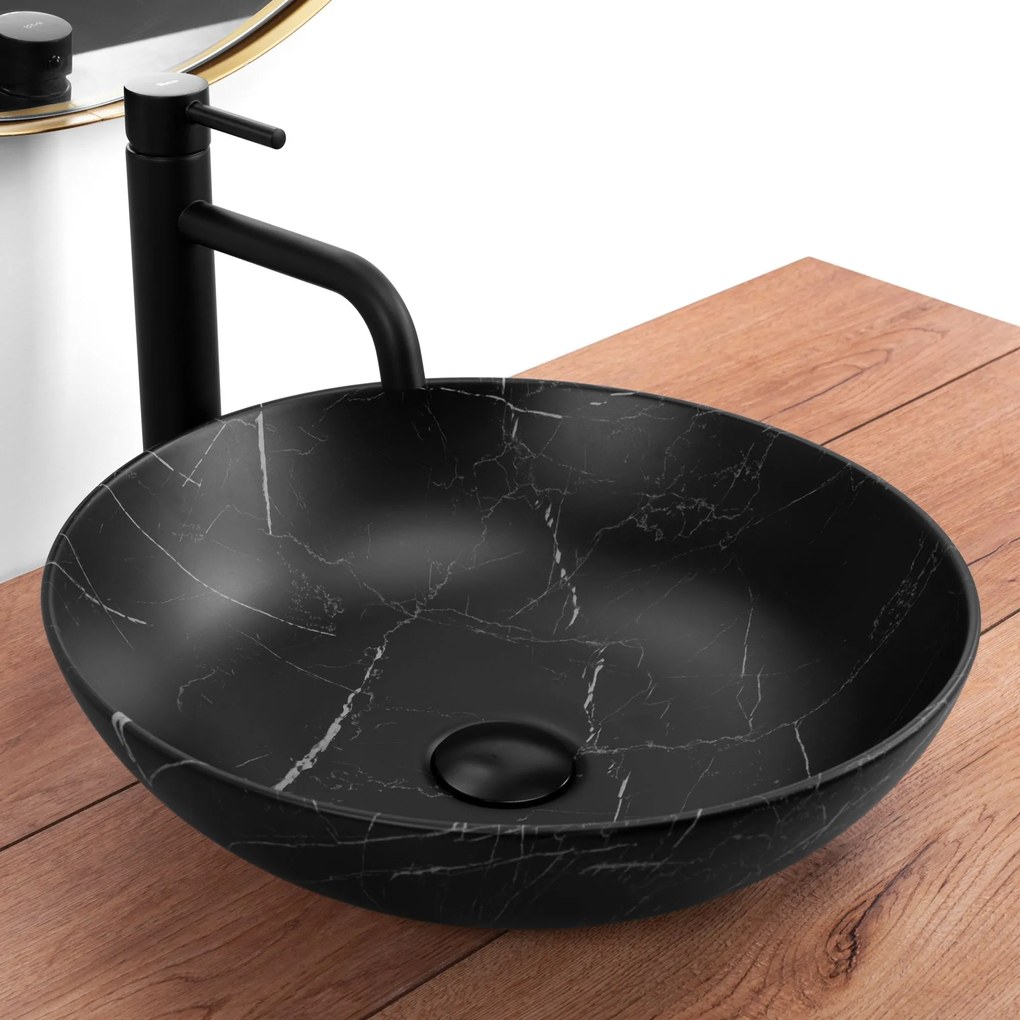Pultos mosdókagyló REA FIBO Black Matt