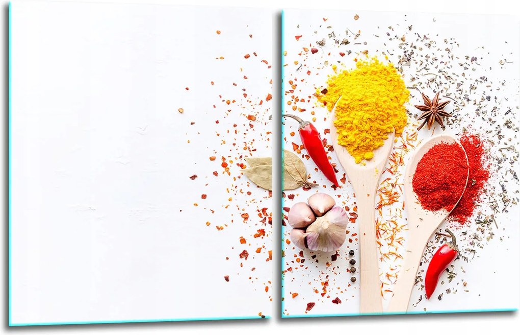 7in1 2x Üveg Tűzhelyvédő Főzőlap 40x52 Fűszerek