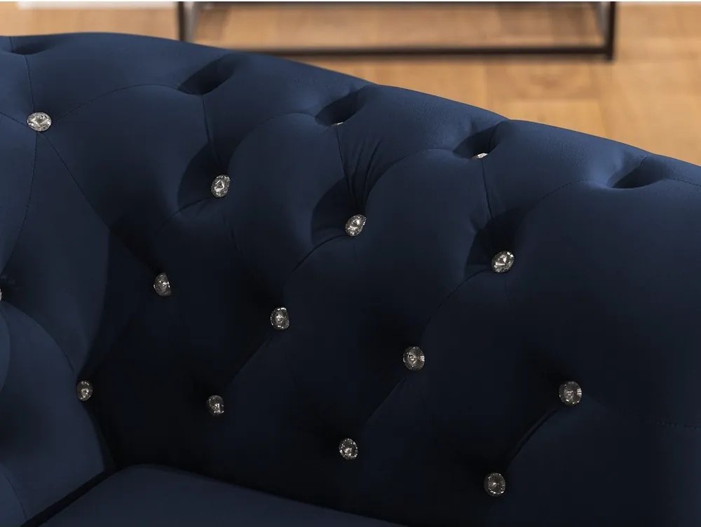 Kék bársony kinyitható sarokkanapé (bal oldali-L alakú) York Blik – Ropez