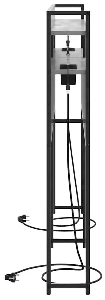 Fejtámla LED -es lámpákkal Szürke sonoma 150 cm Faanyag