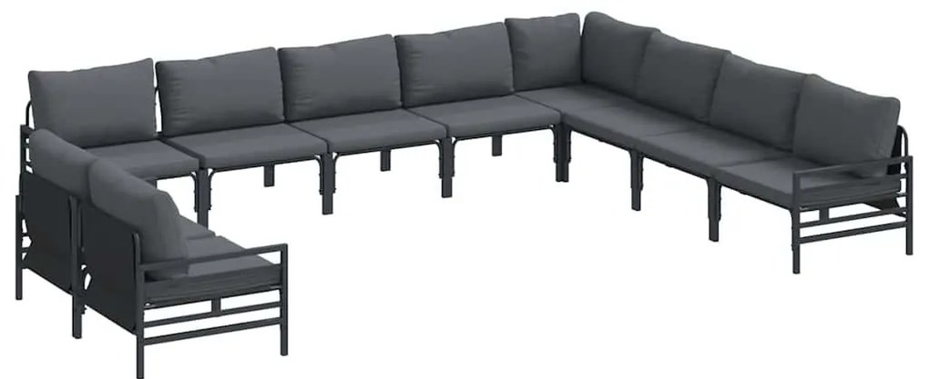 Kerti Kanapé Szett 10 pcs Antracit Acél