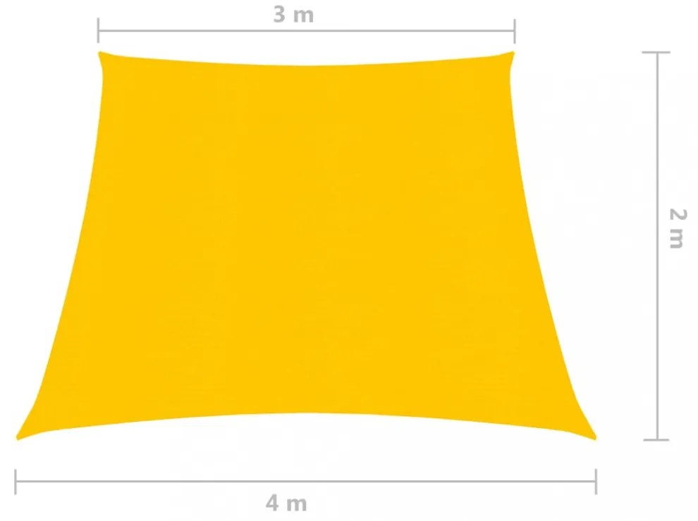 sárga HDPE napvitorla 160 g/m² 3/4 x 2 m