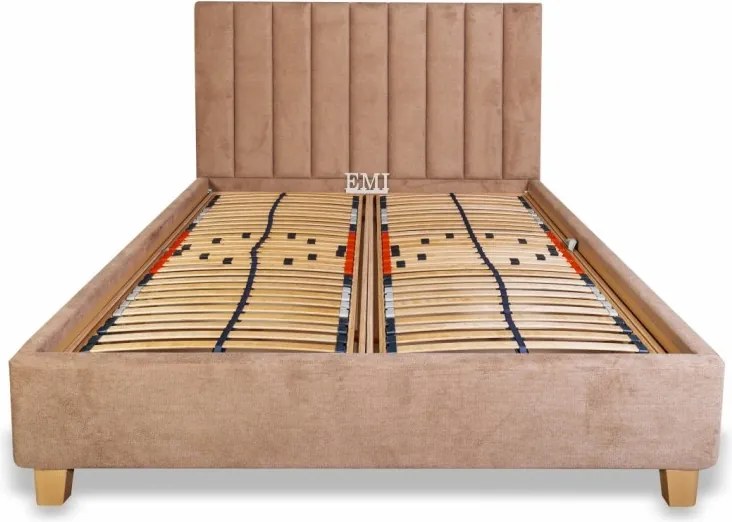 LUNEXA kárpitozott ágy + rácsos rács + matrac EMI