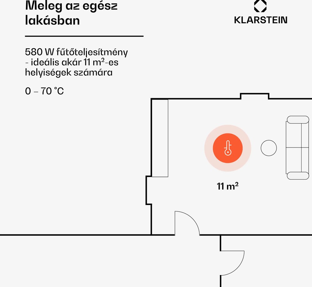 Klarstein Wonderwall Air Art Infinite, infravörös hősugárzó, 90 x 60 cm, 580 W, fali, kép, távirányító