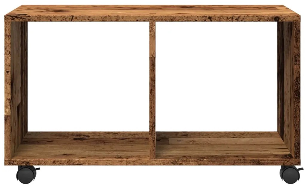 antik fa színű szerelt fa görgős szekrény 72 x 33 x 42,5 cm