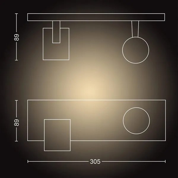 Philips - LED Dimmelhető spotlámpa Hue RUNNER 2xGU10/4,2W/230V + távirányító fekete