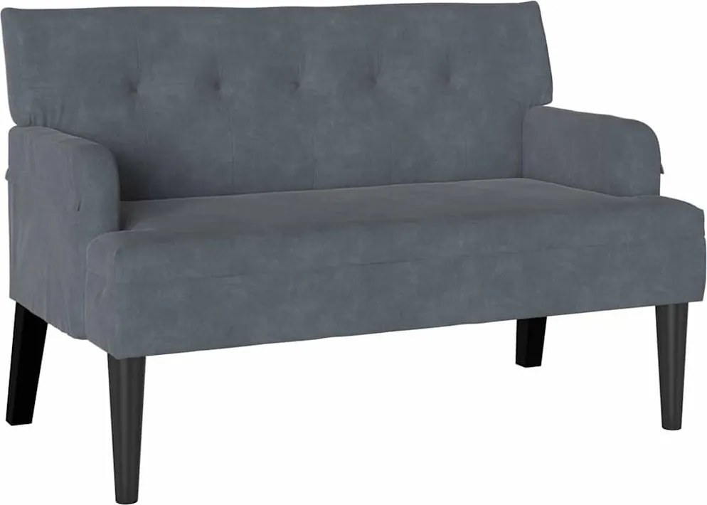 vidaXL Chesterfield Pad Sötétszürke 112 x 65,5 x 75 cm Bársony