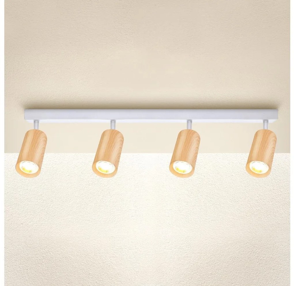 Brilagi - Spotlámpa SELE 4xGU10/30W/230V fehér/tölgy dekor