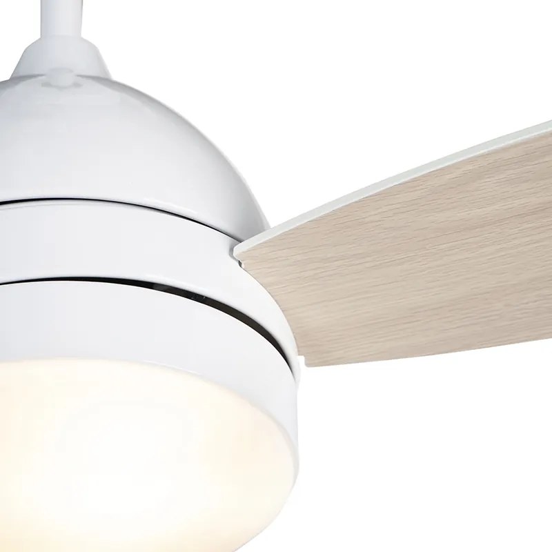 Mennyezeti ventilátor fehér fa mintázattal 96 cm távirányítóval - Rotar