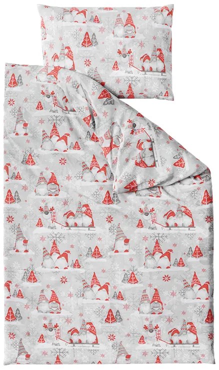 KARÁCSONYI MANÓ piros pamut ágyneműhuzat Ágyneműhuzat mérete: 70 x 90 cm | 140 x 200 cm