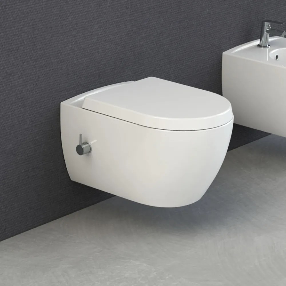 CeraStyle CITY fali WC - BEÉPÍTETT bidé funkcióval - rimless - perem nélküli