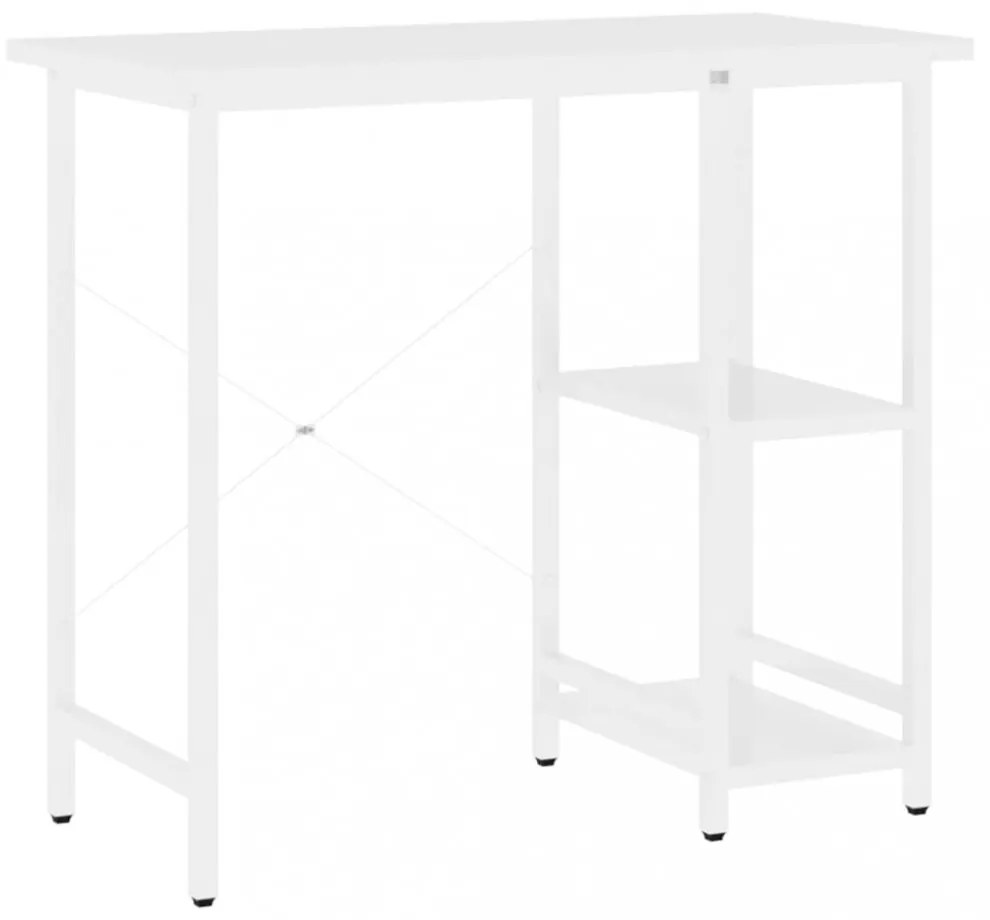 fehér MDF és fém számítógépasztal 80 x 40 x 72 cm