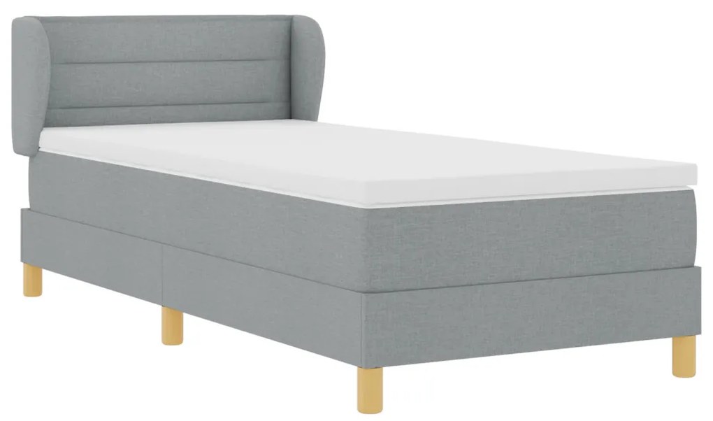 Boxspring Ágy Matrac Közepes Szürke 80x200 cm Szövet