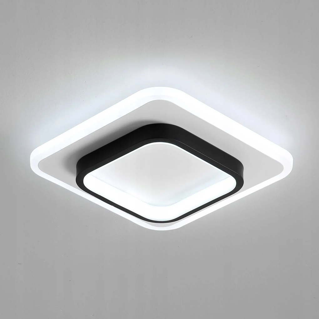 Led Mennyezeti Lámpa Fekete Plafon Fehér Modern Nappaliba 1400LM 6500K 24W
