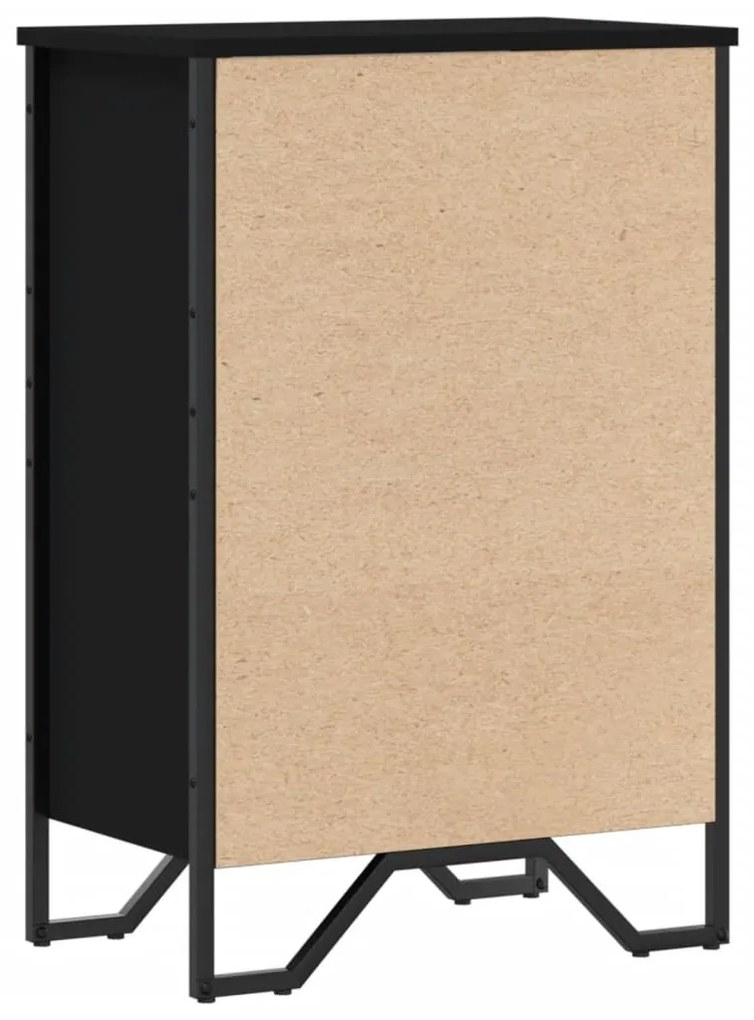 fekete szerelt fa könyvszekrény 50 x 31 x 74,5 cm
