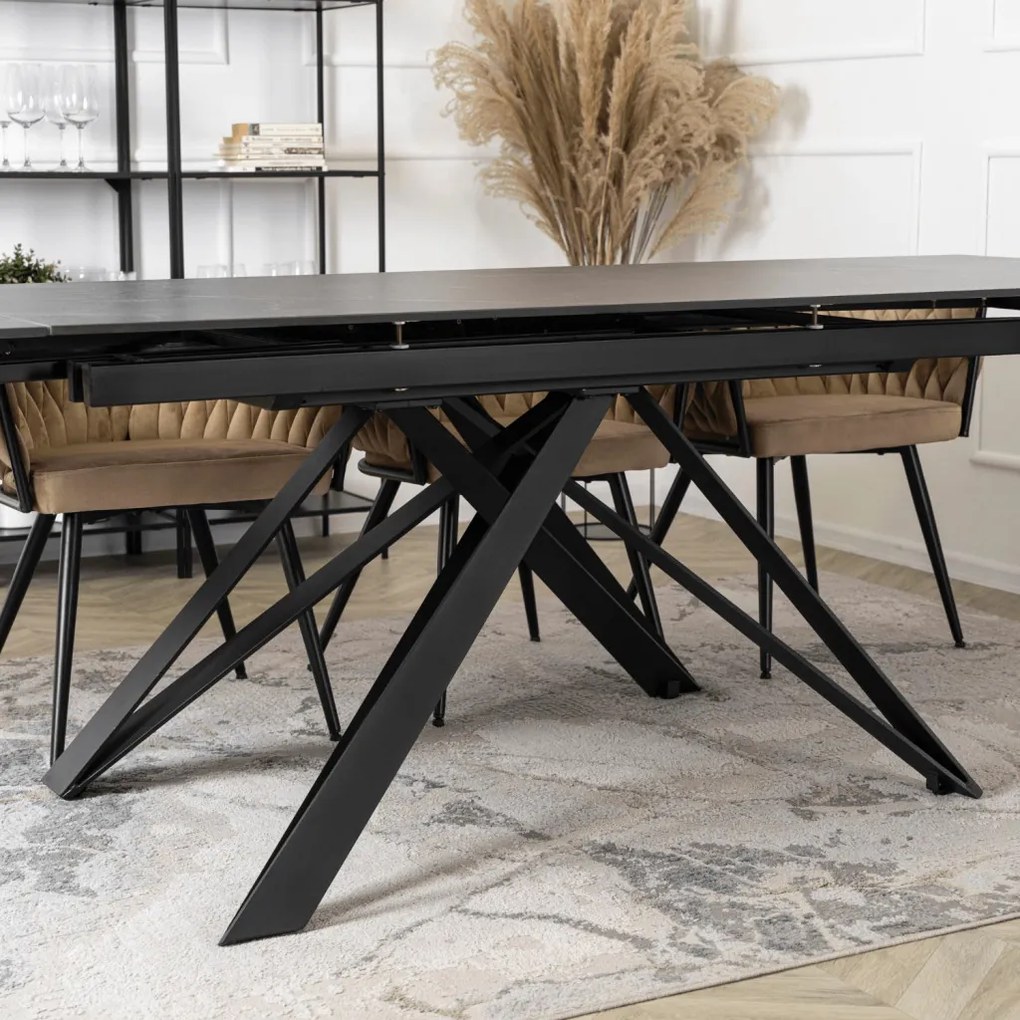 Stół MAXIME Ceramiczny Rozkładany 160-240 cm Czarny márvány