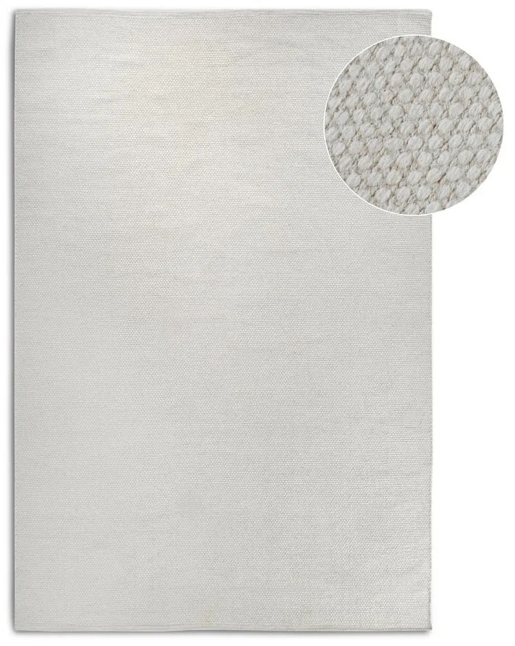 Krémszínű kézi szövésű gyapjúkeverék szőnyeg 60x90 cm Pradesh Natural White – Elle Decoration