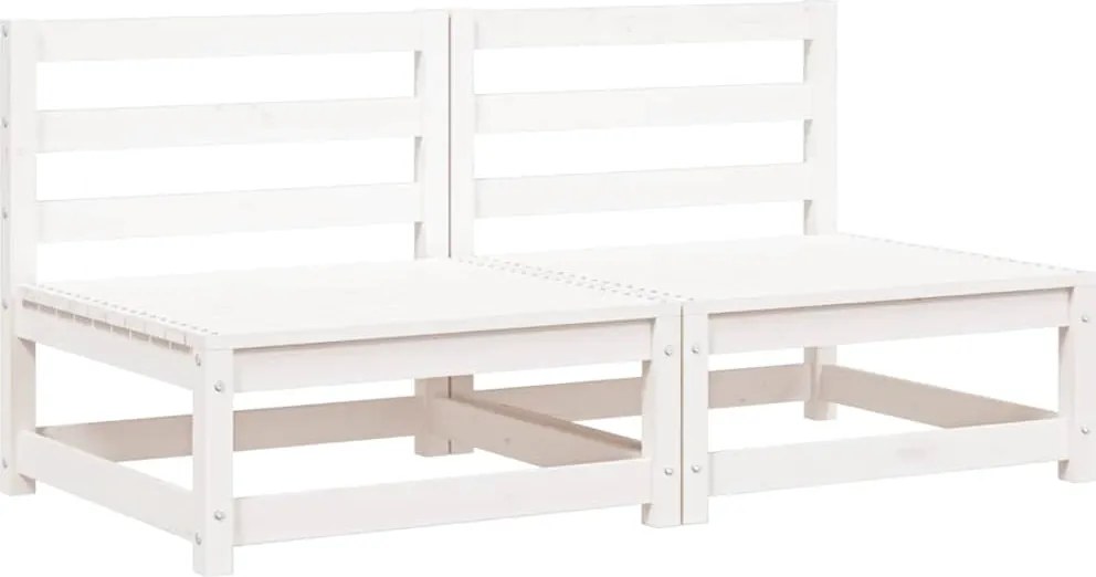 vidaXL 2 db fehér tömör fenyőfa karfa nélküli kerti kanapé 70x70x67 cm