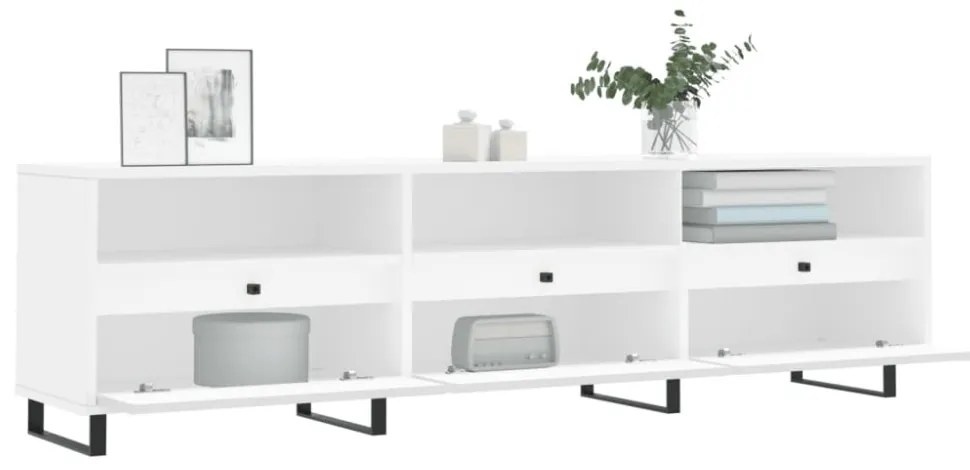 fehér szerelt fa TV-szekrény 150 x 30 x 44,5 cm