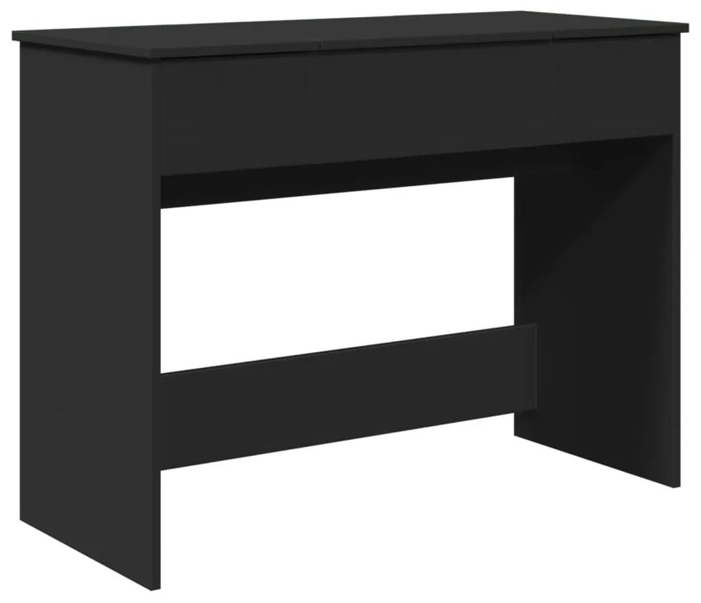fekete fésülködőasztal tükörrel 100x45x76 cm