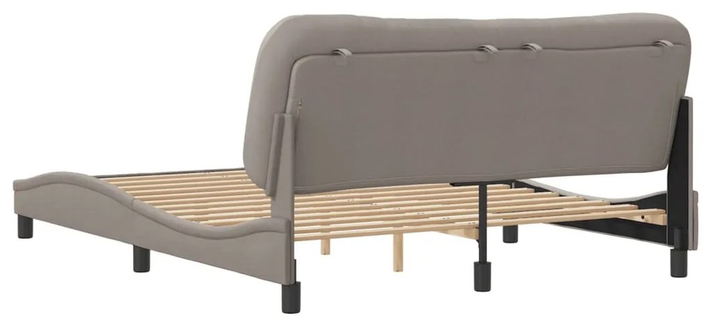 tópszínű szövet ágykeret matrac nélkül Hvar 160 x 200 cm