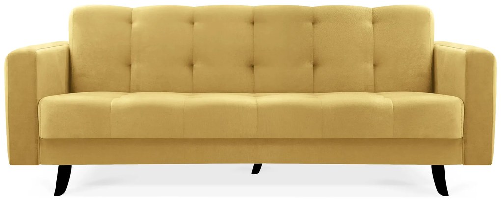 ID LISSZABON ágyazható kanapé ágyneműtartóval - sárga