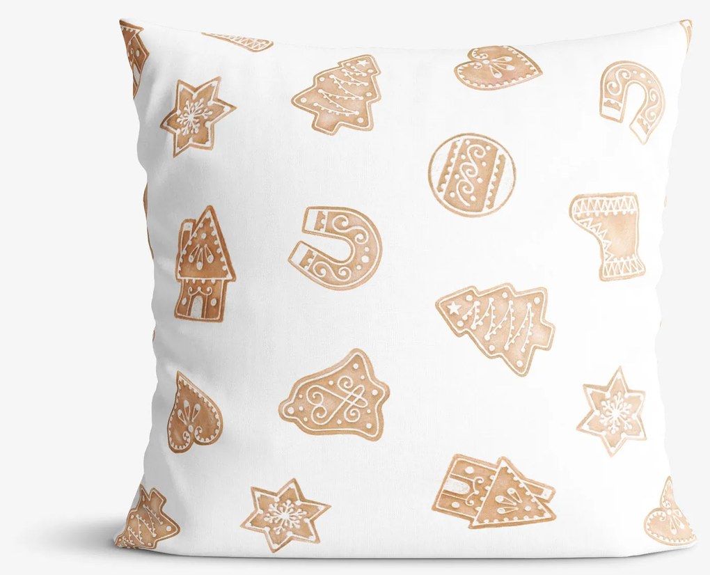 Goldea karácsonyi dekoratív párnahuzat - mézeskalácsok 50 x 50 cm