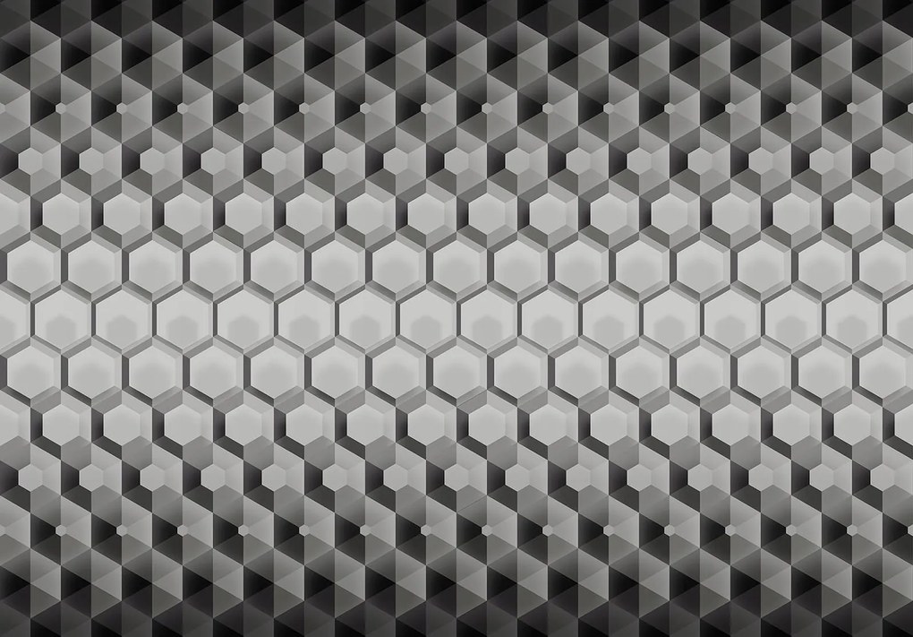 Tapéta Hatszögletű geometria vinil 460x300 modern stílus szürke minta +ragasztó