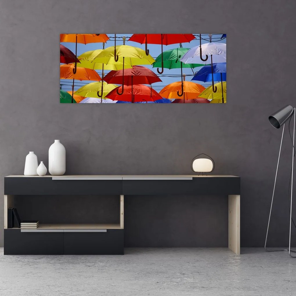 Színes esernyők képe (120x50 cm)