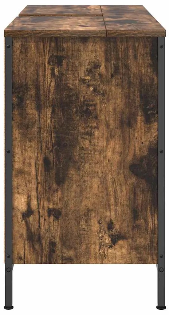 füstös tölgy mosdószekrény fiókokkal 90x34,5x60 cm