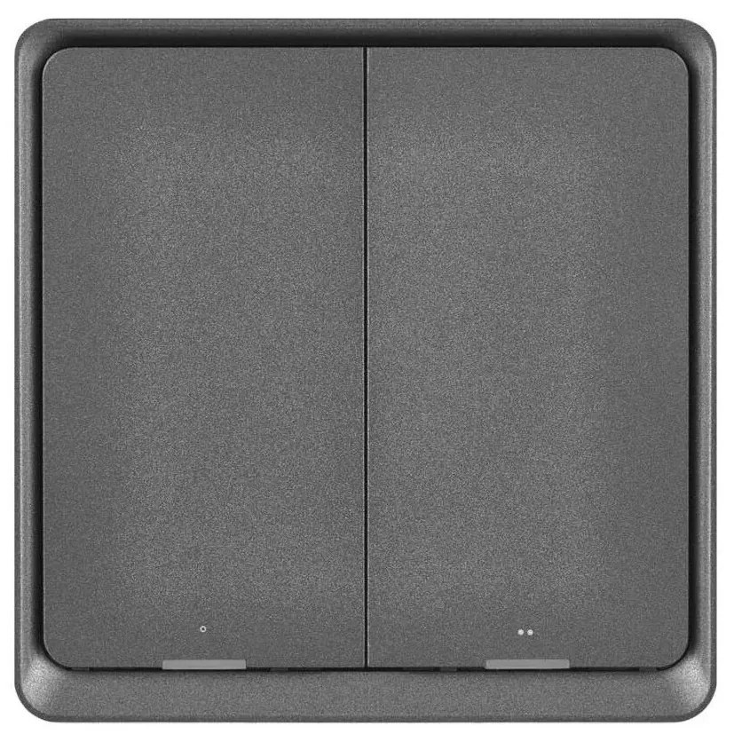 Kapcsoló 2 gombos GoSmart 1xCR2430 Tuya fekete