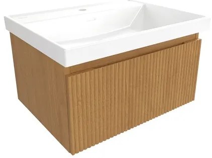 SAT Evolution Fürdőszobaszekrény mosdóval 58x30x44,5 cm méztölgy matt SATEVO60DMU4