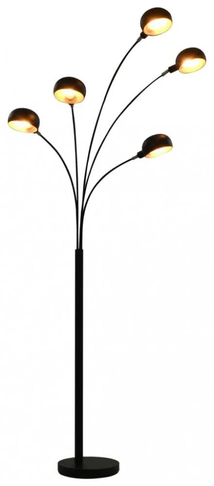 fekete-arany állólámpa 200 cm 5 db E14 típusú foglalattal