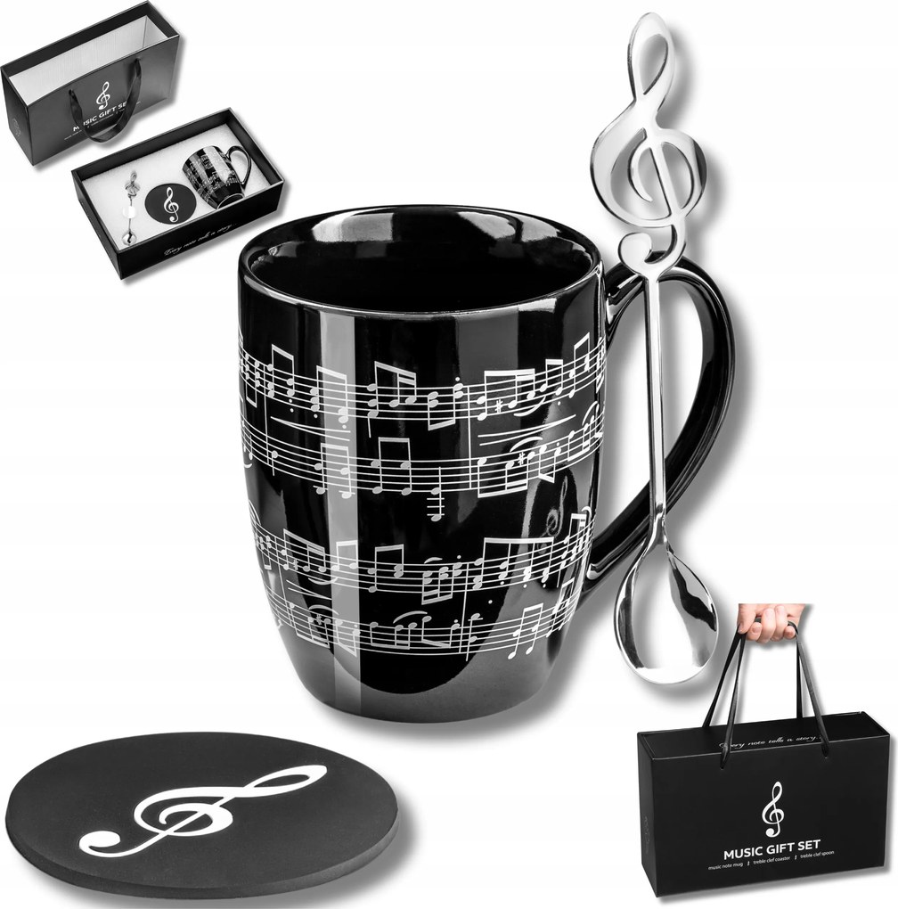 Bögre Zenészeknek Ajándék Szett Violinkulcs Ajándék Zenészeknek Kotta