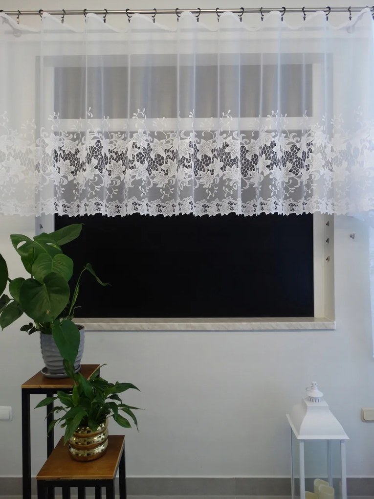 Mg Függöny jacquard 31153 Fehér 350x120cm Kész Szalaggal M