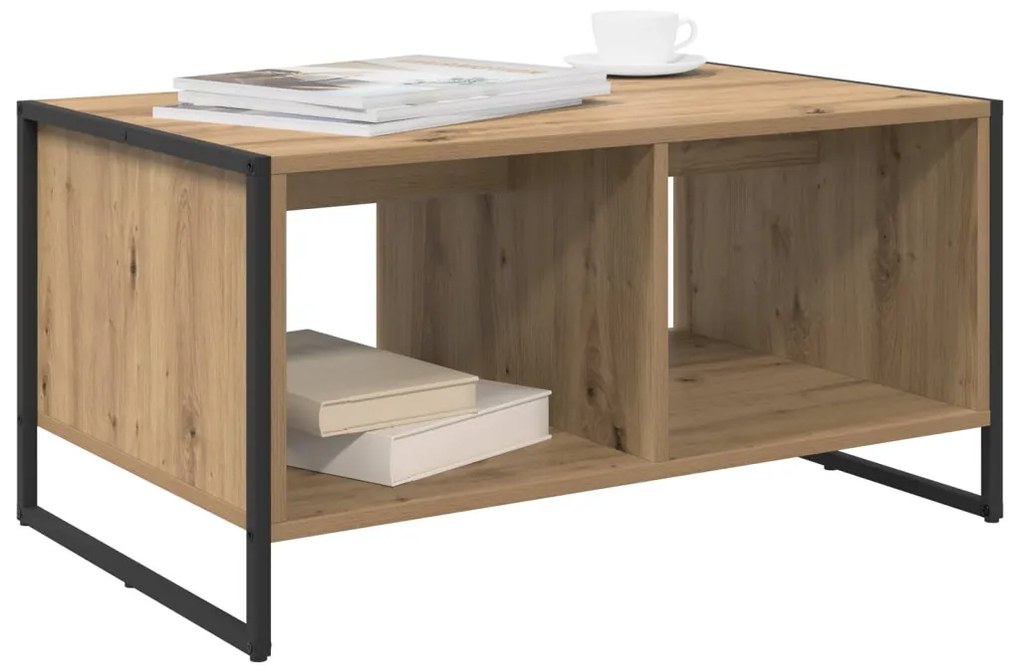 vidaXL Dohányzóasztal Művészi tölgy 80 x 50 x 40 cm Faanyag