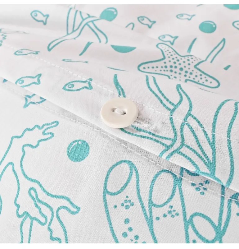 EMI Sea türkiz pamut ágyneműhuzat, A standard egyszemélyes ágy szett tartalma: 1x 140x200 + 1x 70x90