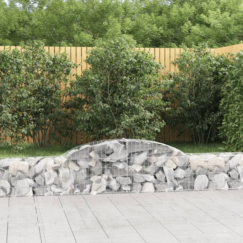 2 db íves horganyzott vas gabion kosár 300x30x40/60 cm