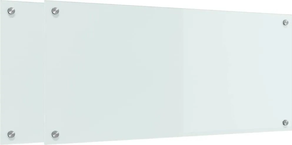 vidaXL Konyhai splashback 2 pcs Fehér 90 x 40 cm edzett üveg