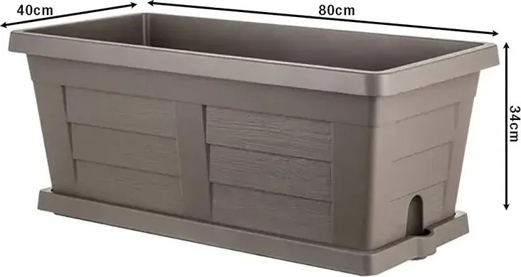 Bama Legno kerti nagy méretű virágláda cappuccino, 80 x 40 x 35 cm, 80 cm